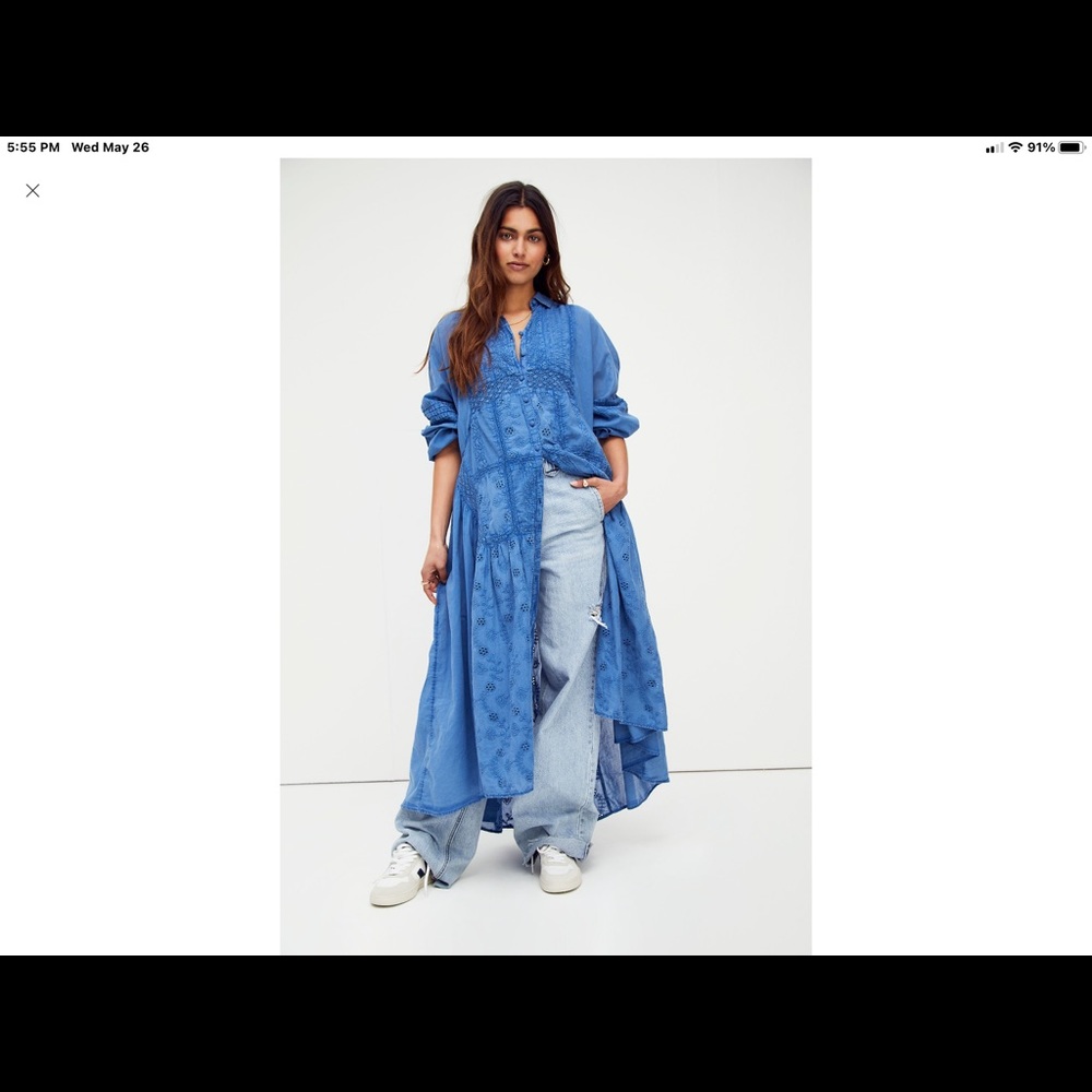 Free People The Adventuring MIDI Dress in Sz XL Bl